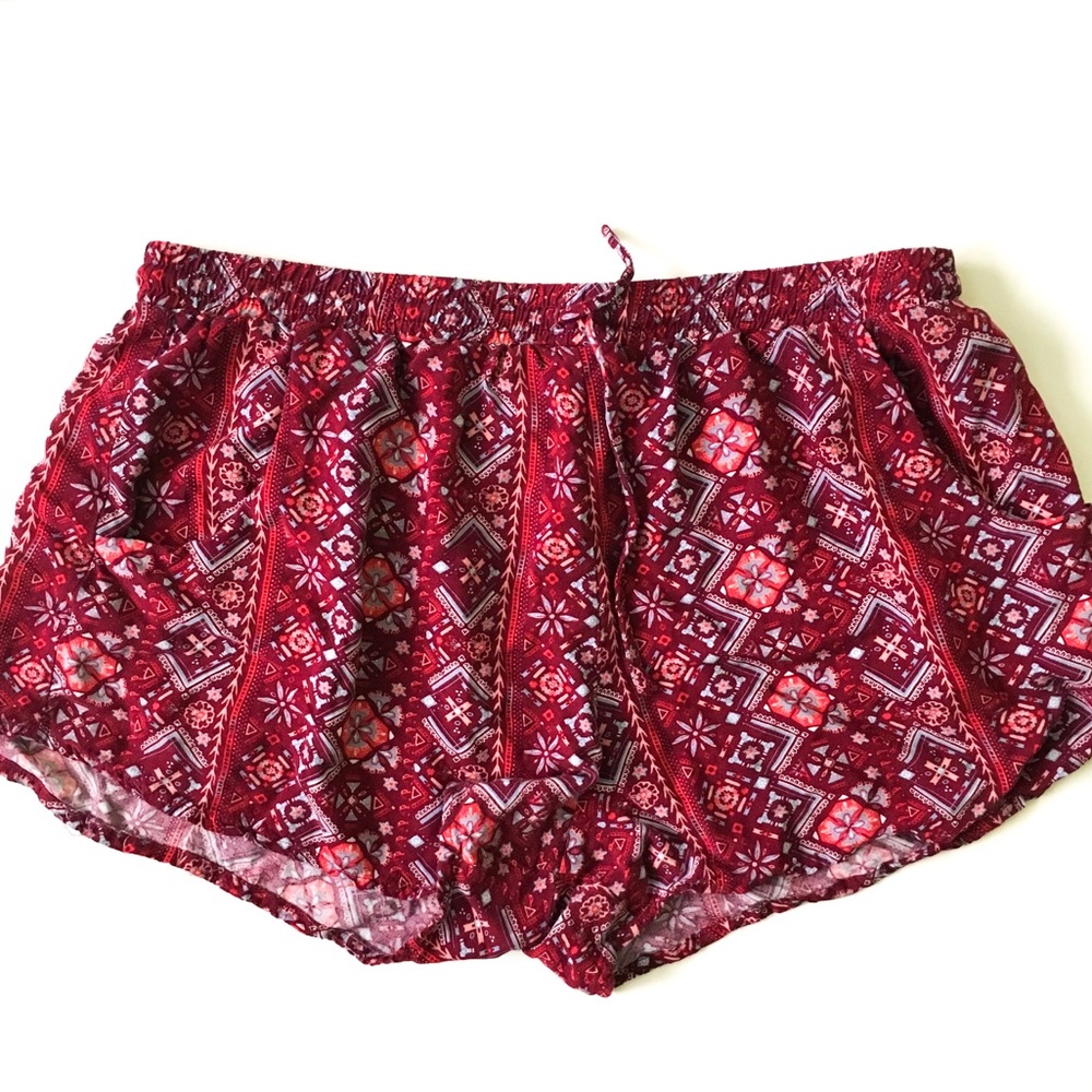 SOLD Red hippie festival shorts